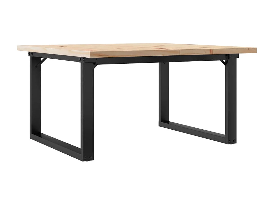 Couchtisch O-Gestell 80x80x45,5cm Massivholz Kiefer & Stahl