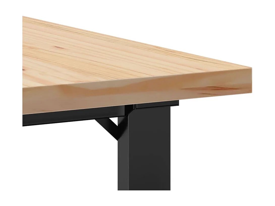 Couchtisch O-Gestell 80x80x45,5cm Massivholz Kiefer & Stahl