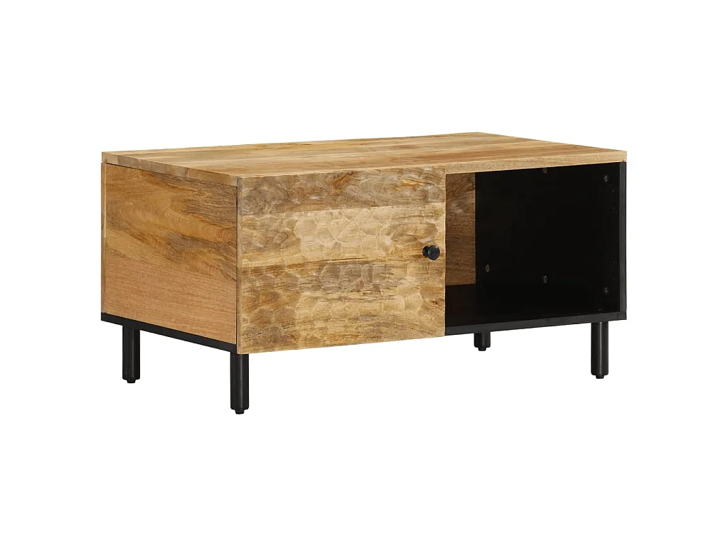 Mesa de centro de madera maciza de mango 80x50x40 cm