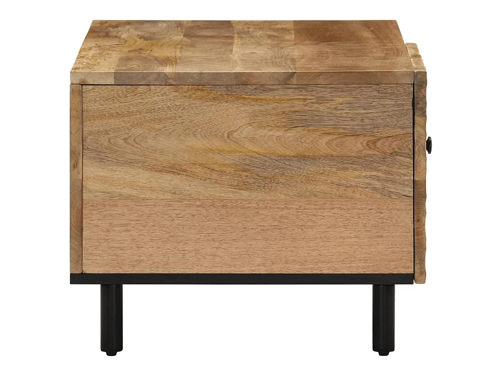 Mesa de centro de madera maciza de mango 80x50x40 cm