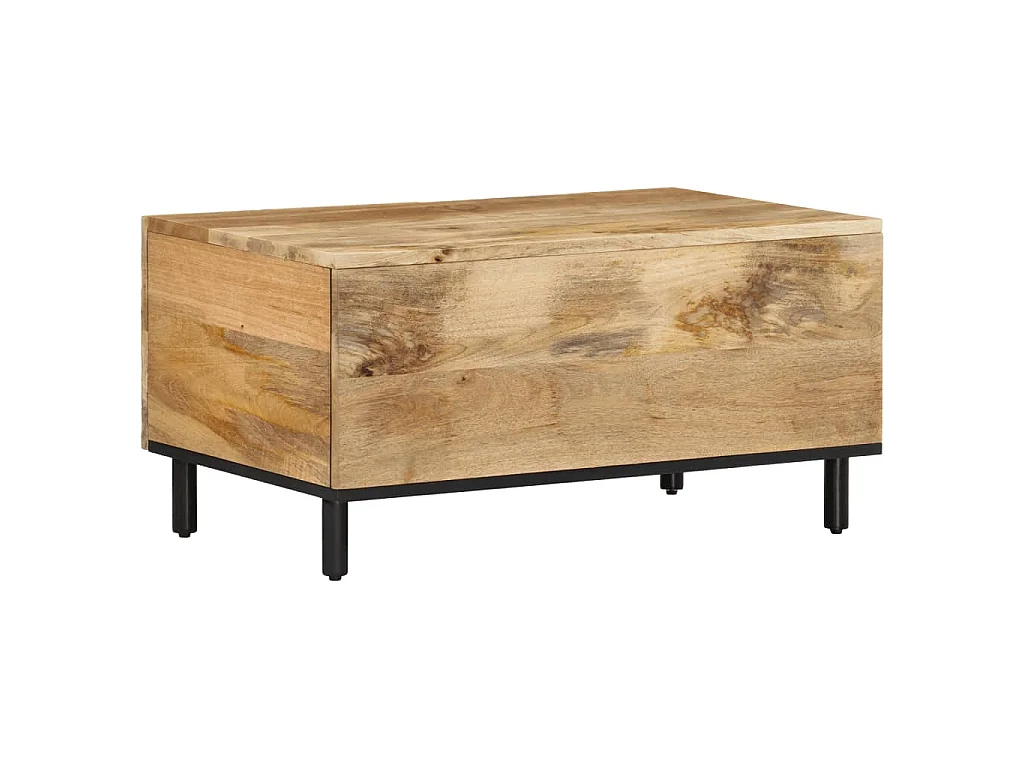 Mesa de centro de madera maciza de mango 80x50x40 cm
