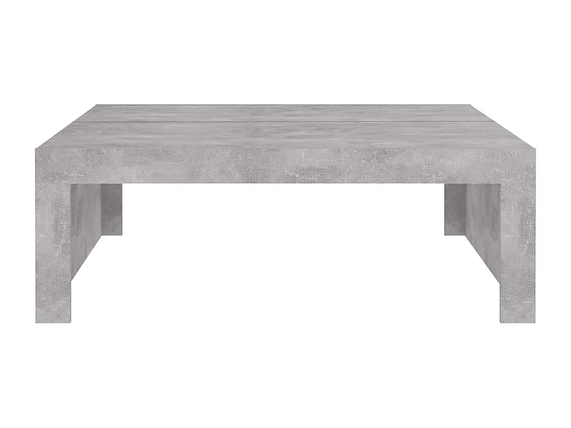 Table basse gris béton 100x100x35 cm bois d'ingénierie