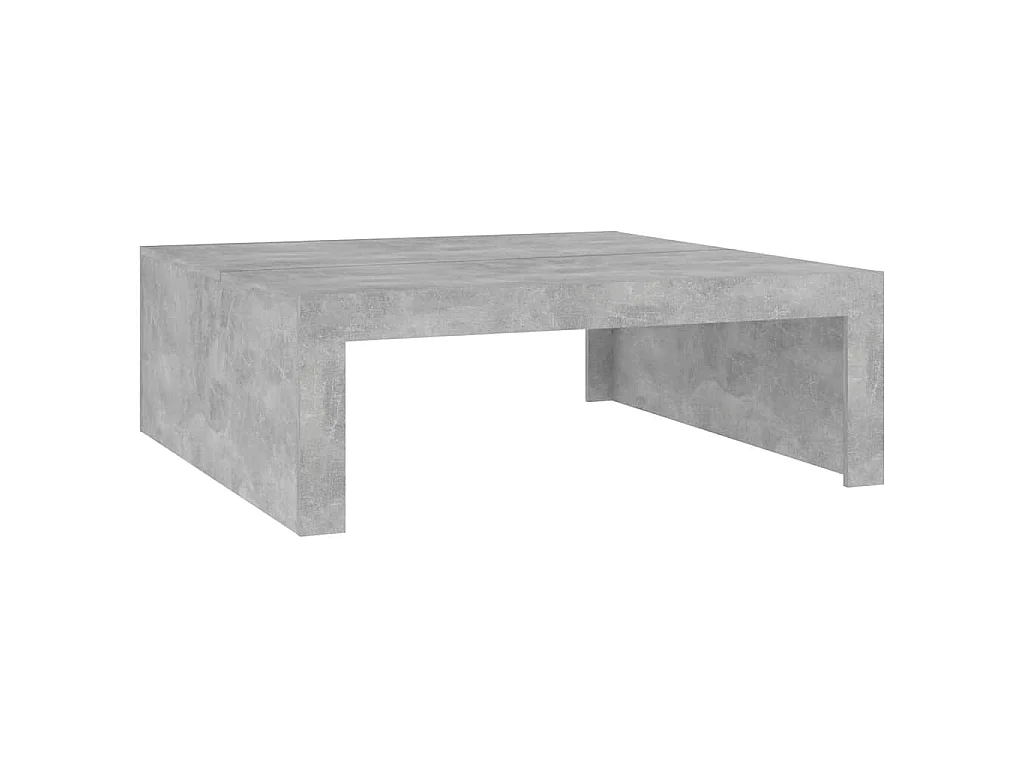 Tavolino da Salotto Grigio Cemento 100x100x35 cm Truciolato