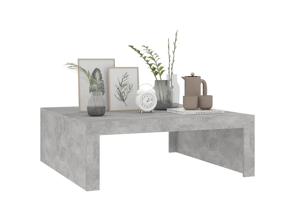 Tavolino da Salotto Grigio Cemento 100x100x35 cm Truciolato