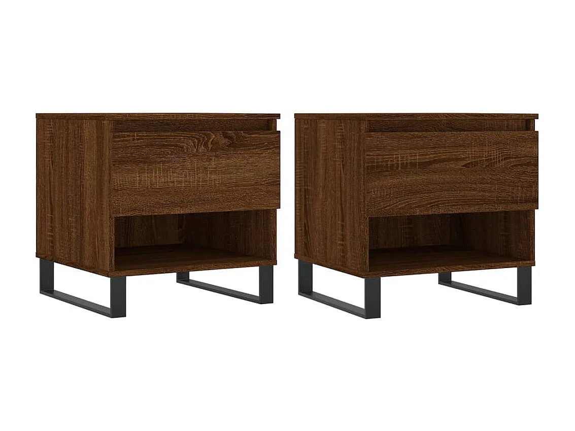 Tables basses 2 pcs chêne marron 50x46x50 cm bois d'ingénierie