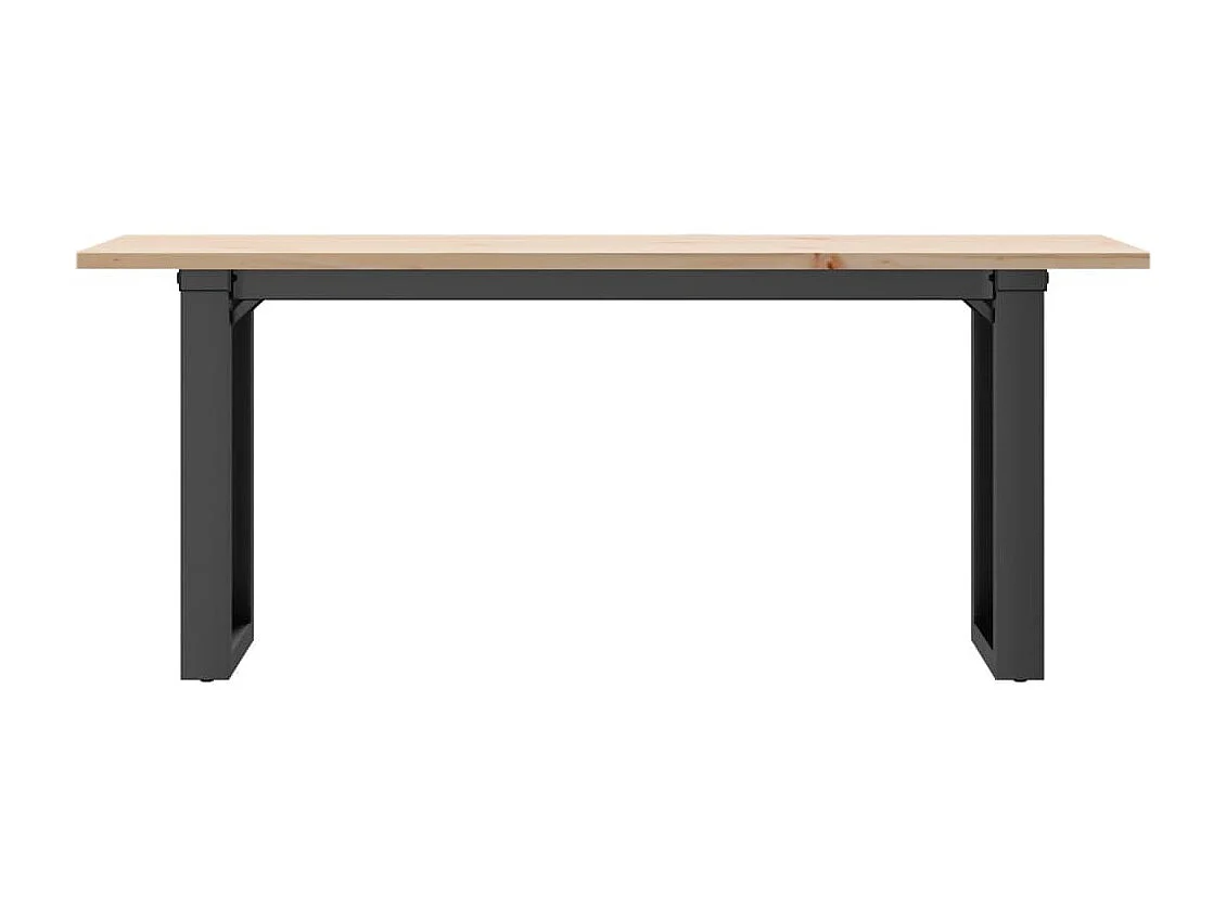 Tavolino Salotto Telaio a O 110x40x45cm Legno Pino e Acciaio