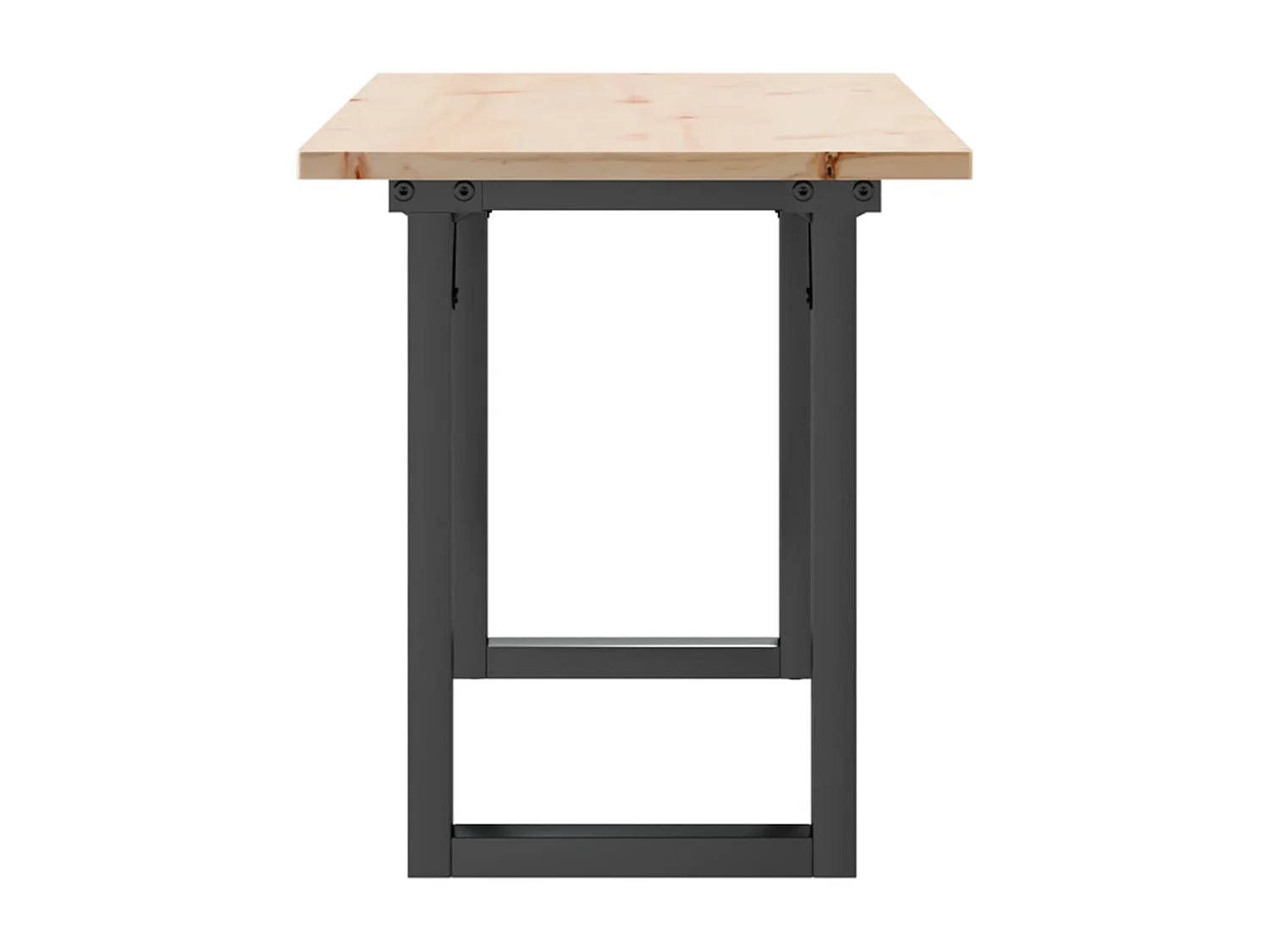 Tavolino Salotto Telaio a O 110x40x45cm Legno Pino e Acciaio