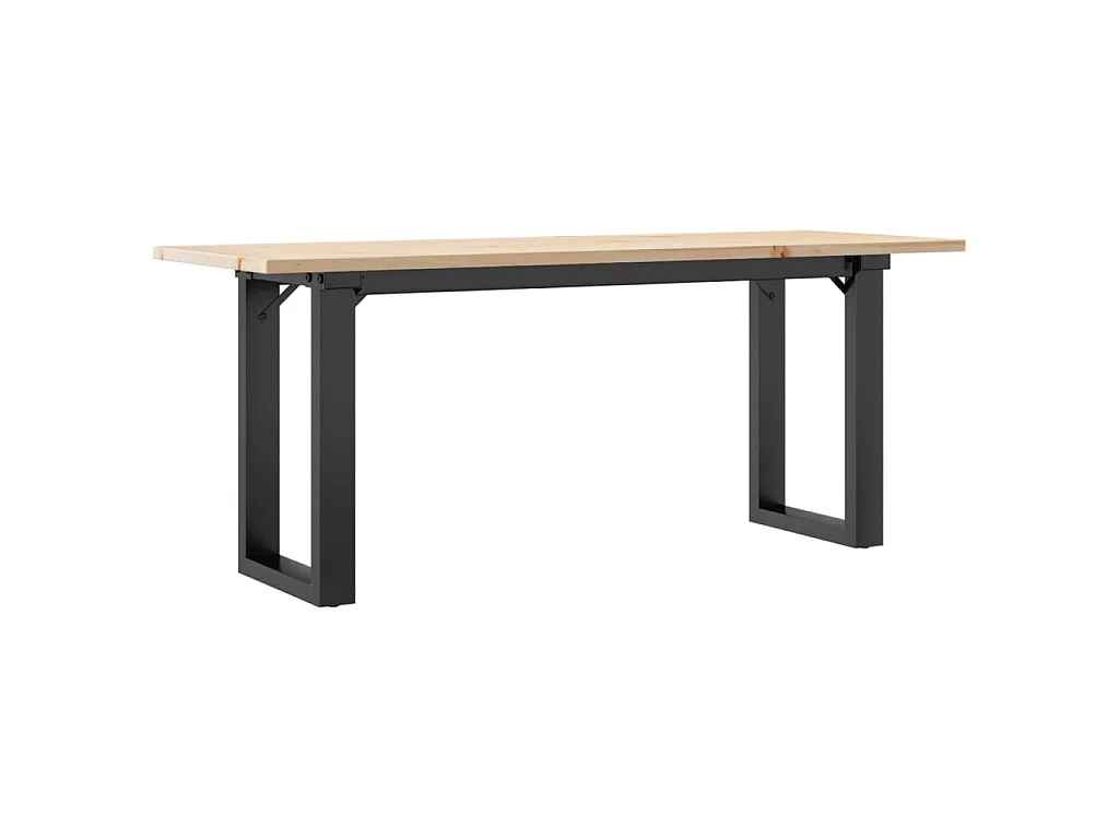 Table basse cadre en O 110x40x45 cm bois de pin massif et acier