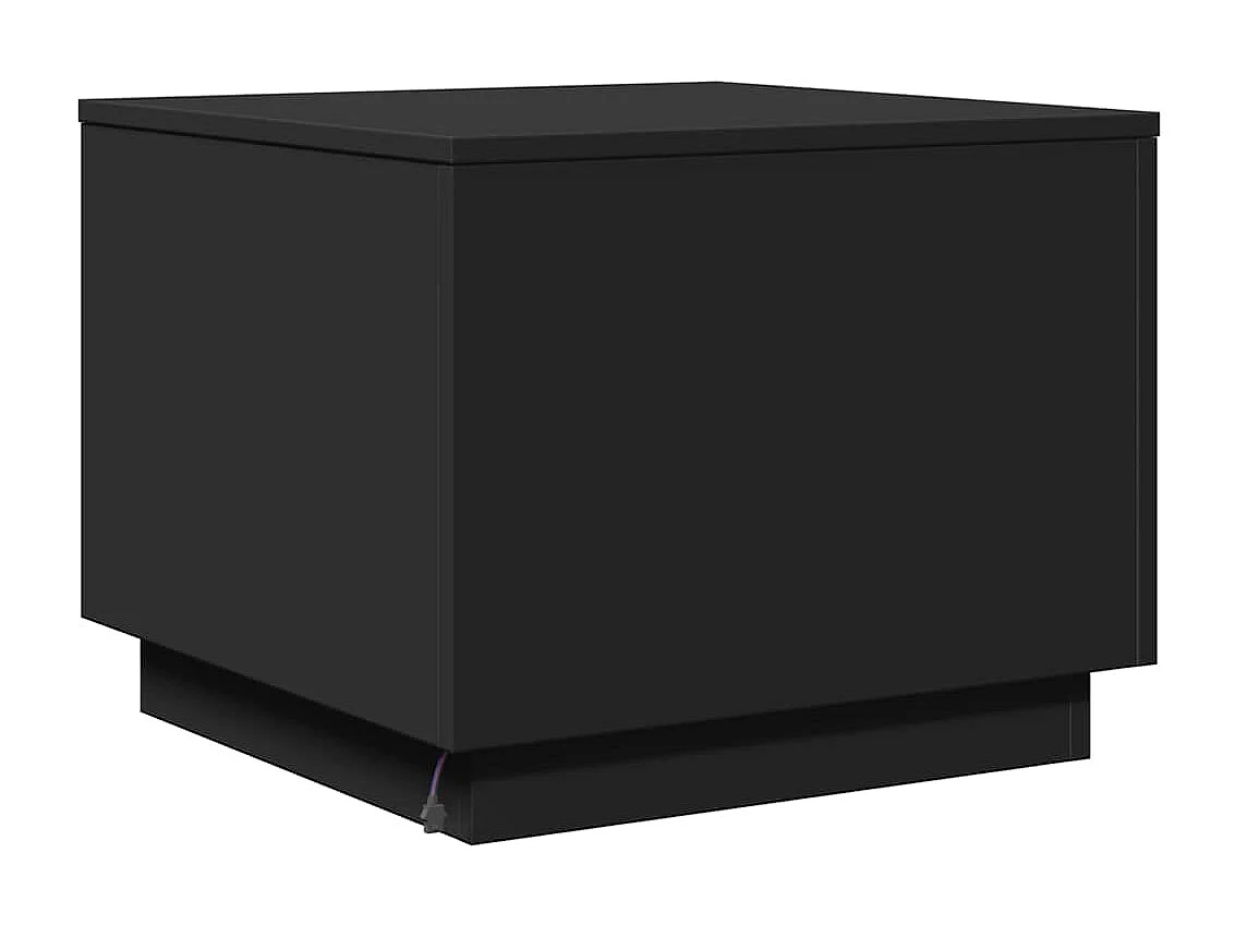 Tavolino da Salotto con Luci LED Nero 50x50x40 cm