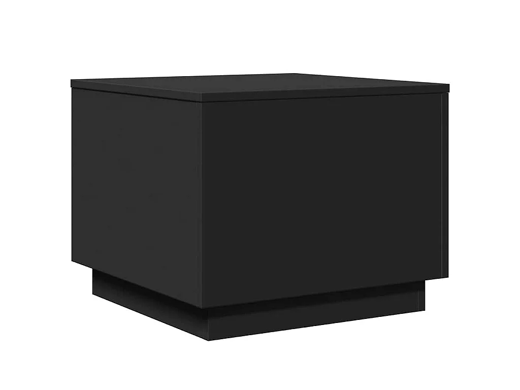 Table basse avec lumières LED noir 50x50x40 cm