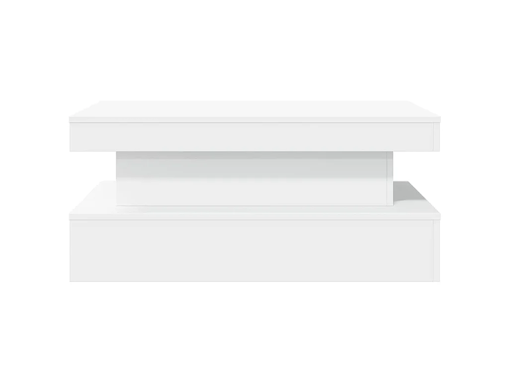 Mesa de centro com luzes LED 90x50x40 cm branco