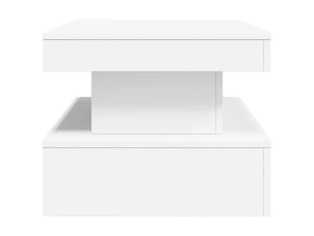 Mesa de centro com luzes LED 90x50x40 cm branco