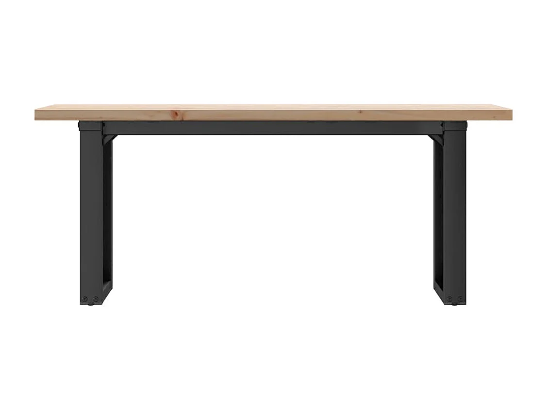 Tavolino Salotto Telaio a O 110x40x45,5 cm Legno Pino e Acciaio