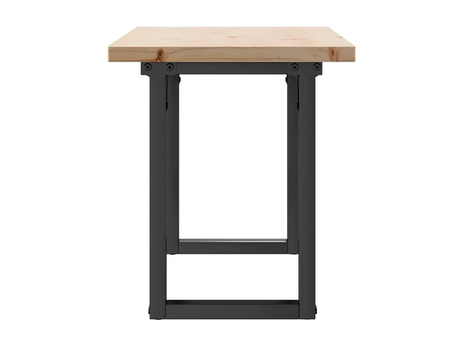 Tavolino Salotto Telaio a O 110x40x45,5 cm Legno Pino e Acciaio