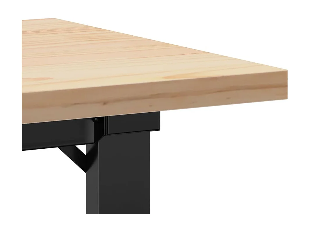 Tavolino Salotto Telaio a O 110x40x45,5 cm Legno Pino e Acciaio
