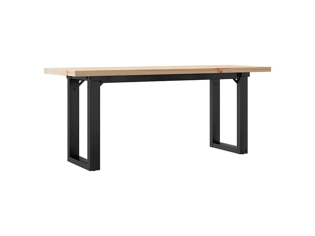 Mesa de centro estrutura em O 110x40x45,5cm pinho/aço
