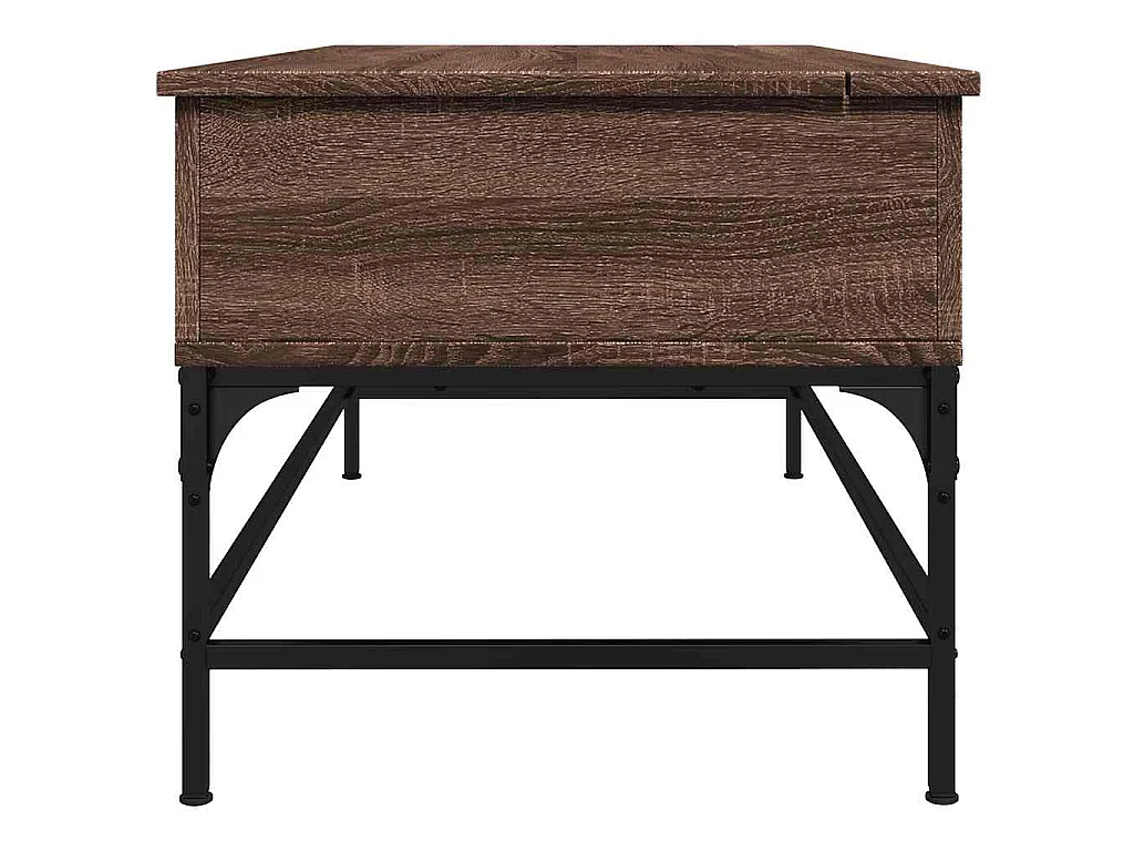 Mesa centro 100x50x45cm deriv. madeira/metal carvalho castanho
