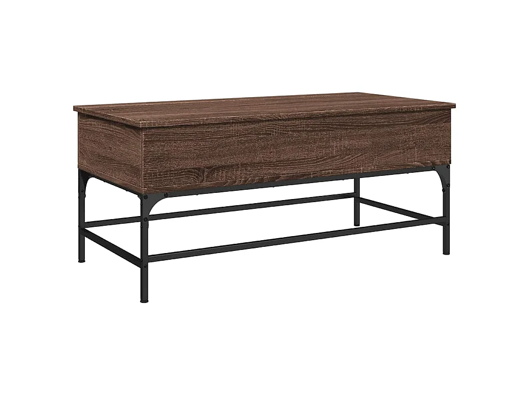 Mesa centro 100x50x45cm deriv. madeira/metal carvalho castanho