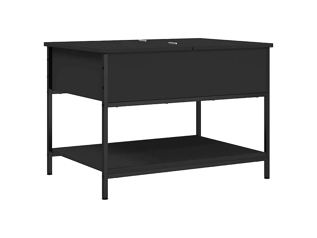 Salontafel 70x50x50 cm bewerkt hout en metaal zwart
