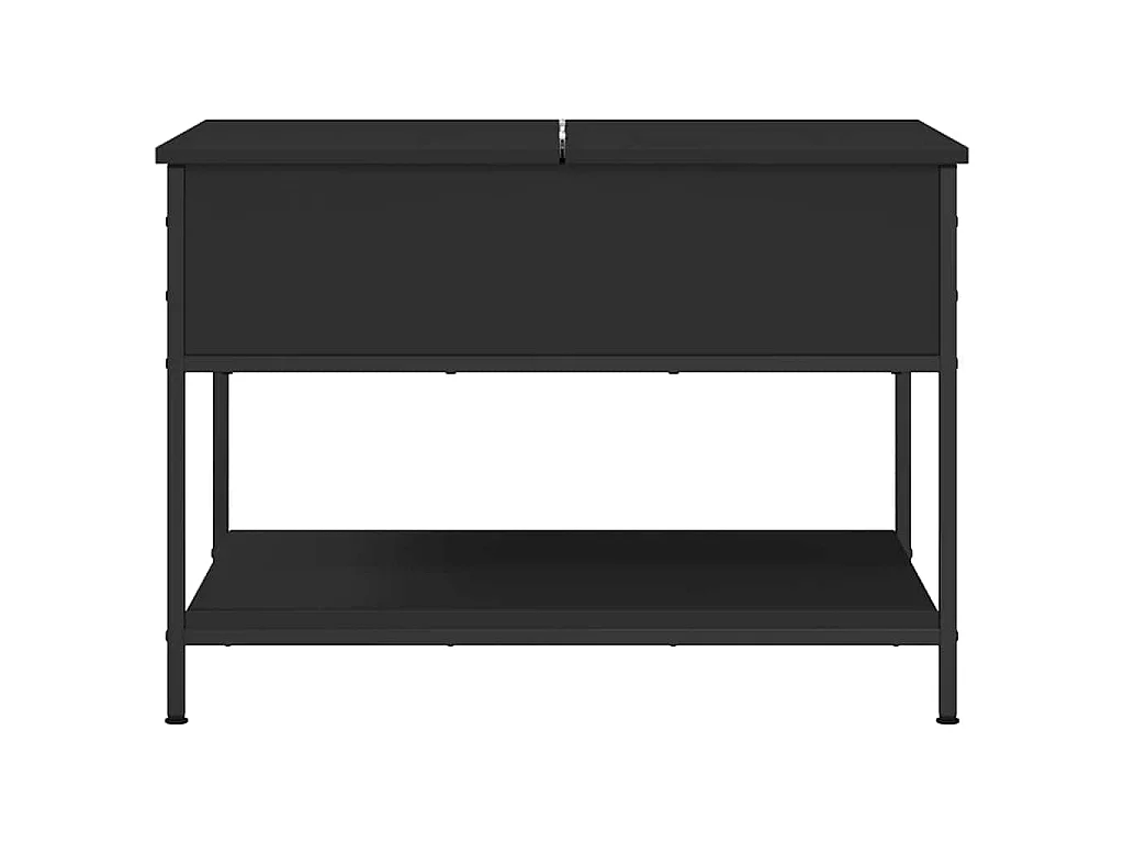Table basse noir 70x50x50 cm bois d'ingénierie et métal