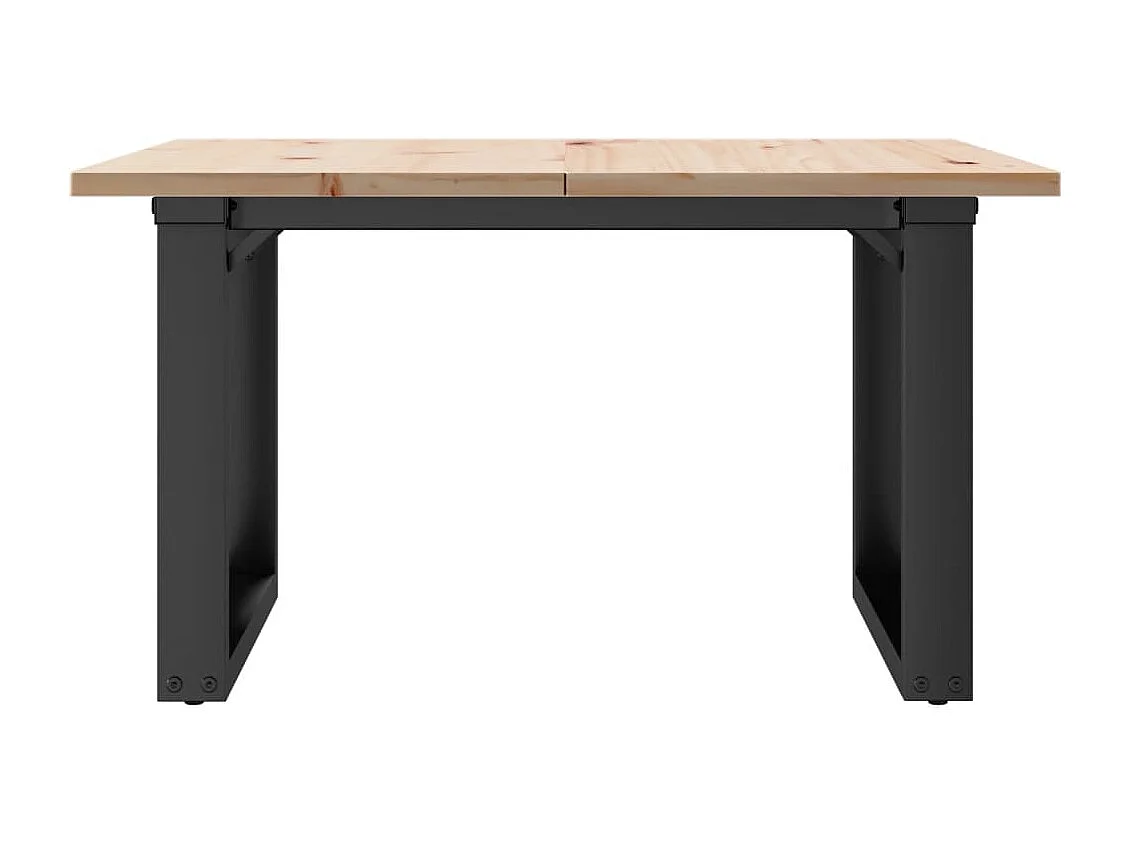 Table basse cadre en O 70x70x40 cm bois de pin massif et acier
