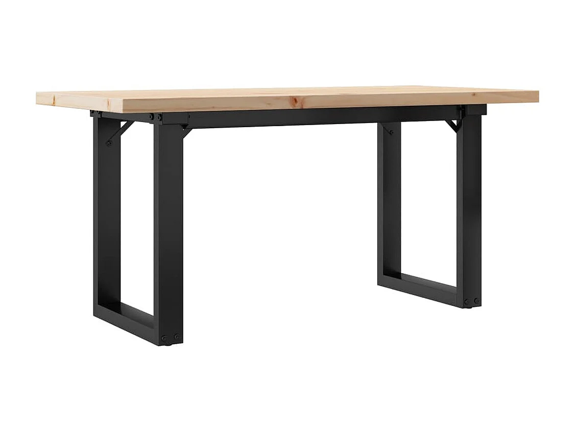 Table basse cadre en O 90x40x45,5cm bois de pin massif et acier