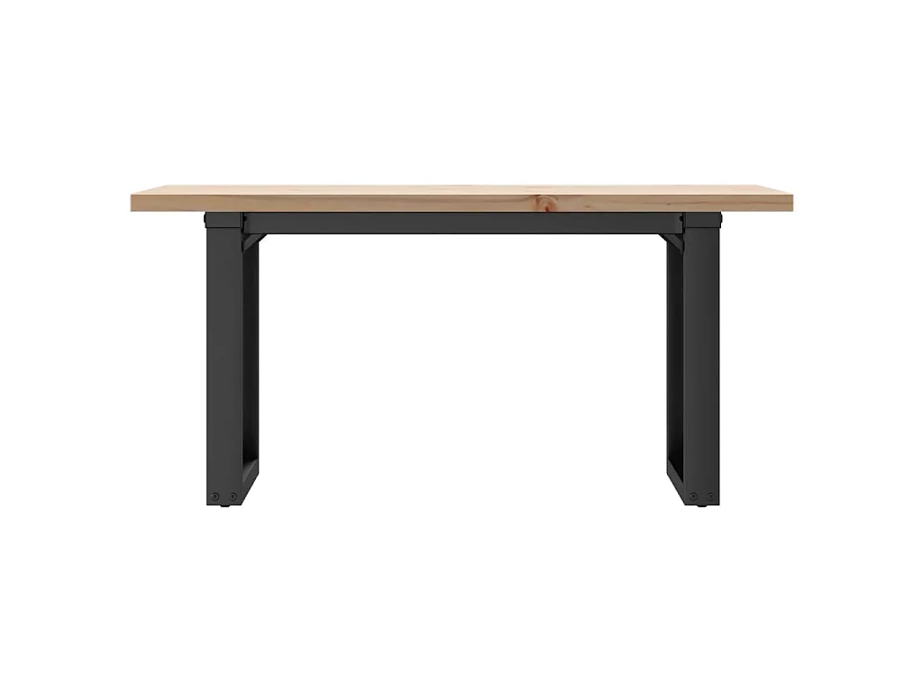 Mesa de centro marco O madera maciza pino y acero 90x40x45,5 cm