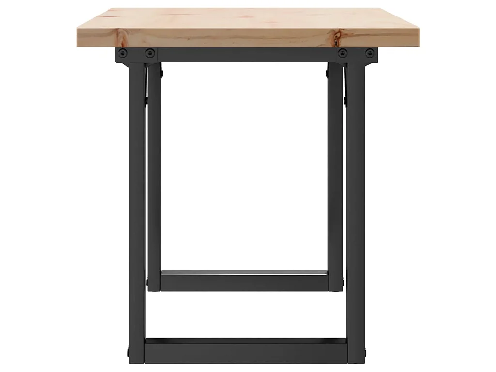 Mesa de centro marco O madera maciza pino y acero 90x40x45,5 cm