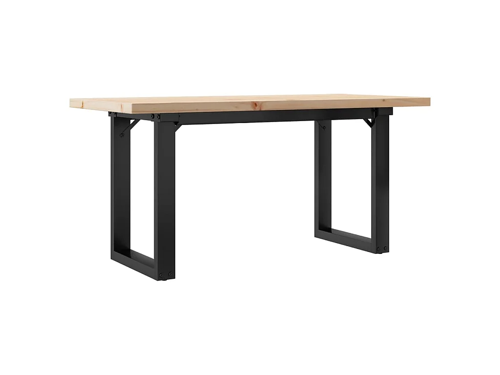 Mesa de centro marco O madera maciza pino y acero 90x40x45,5 cm