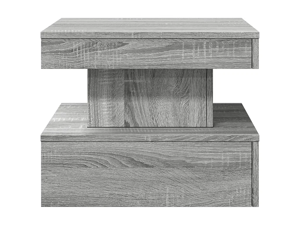 Salontafel met LED-verlichting 50x50x40 cm grijs sonoma eiken