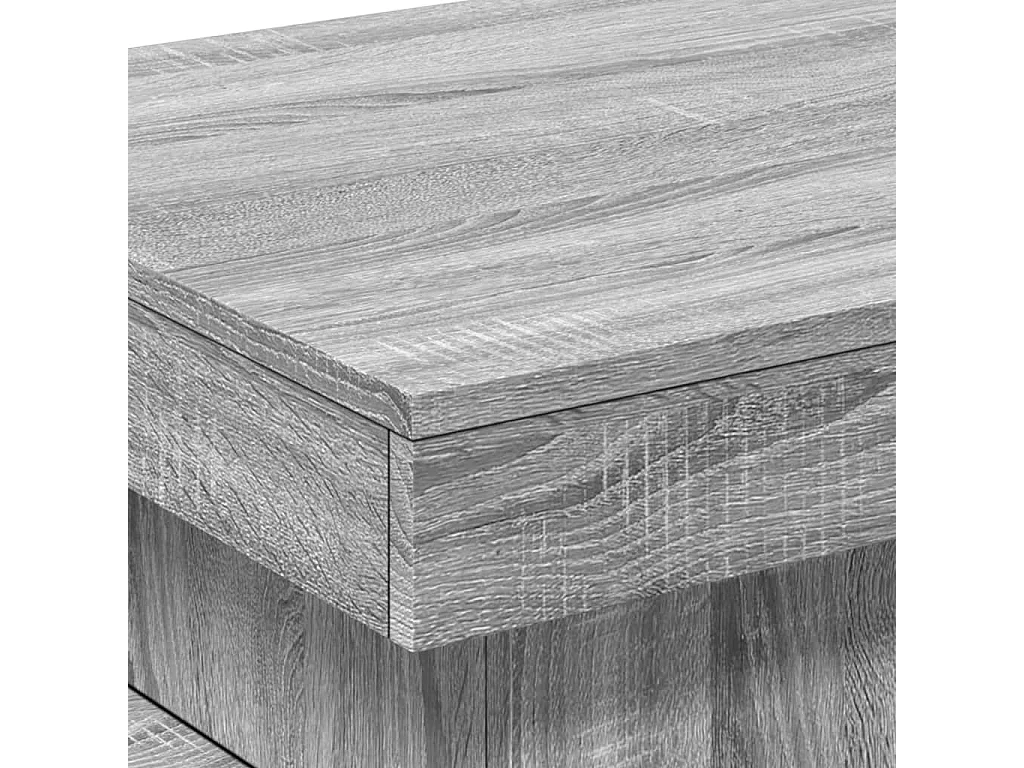 Salontafel met LED-verlichting 50x50x40 cm grijs sonoma eiken