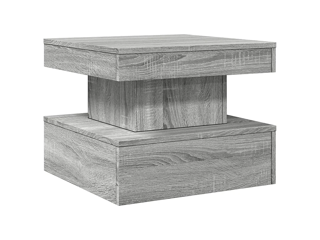 Table basse avec lumières LED sonoma gris 50x50x40 cm