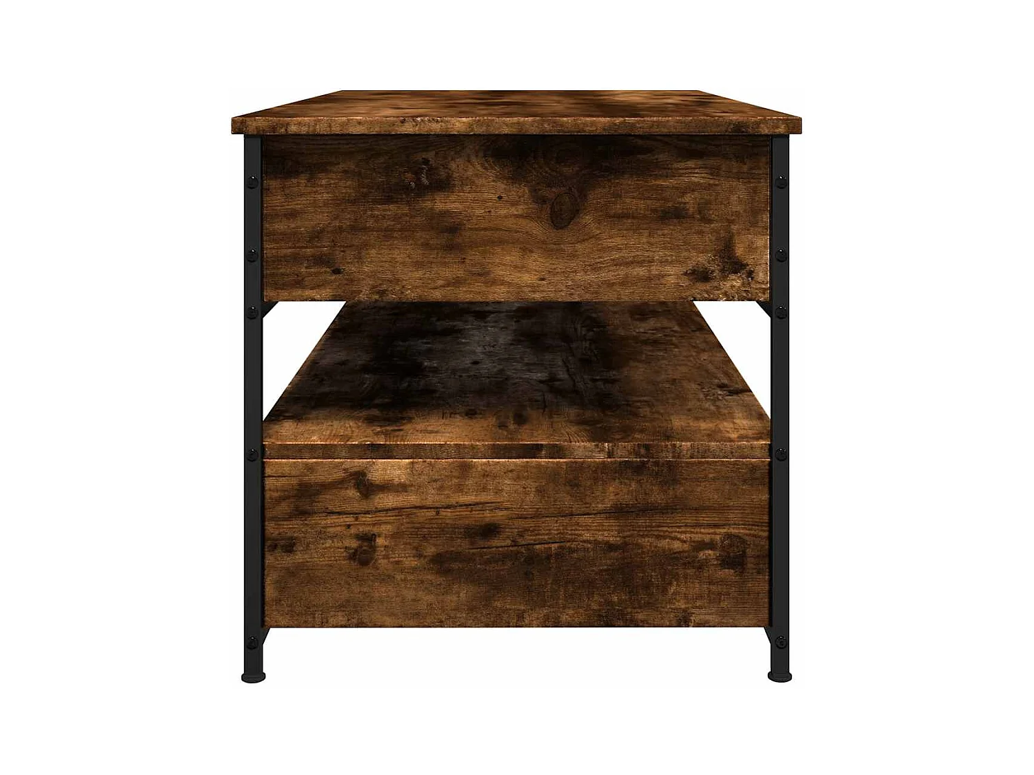 Table basse chêne fumé 85x50x50 cm bois d'ingénierie et métal