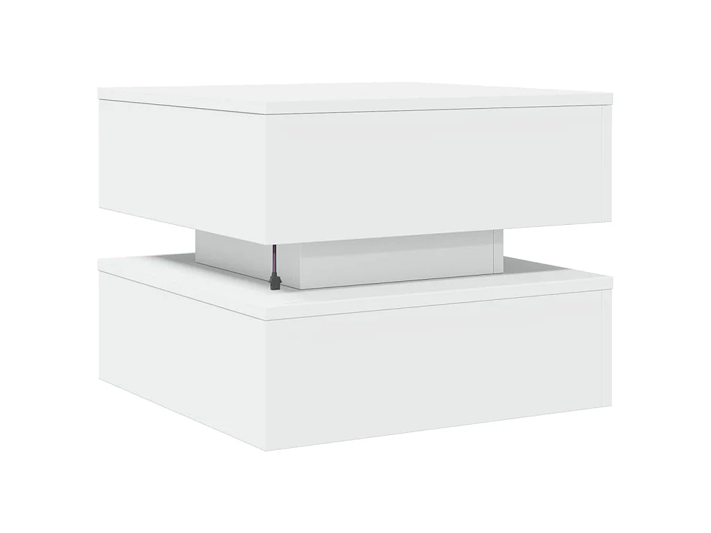 Salontafel met LED-verlichting 50x50x40 cm wit
