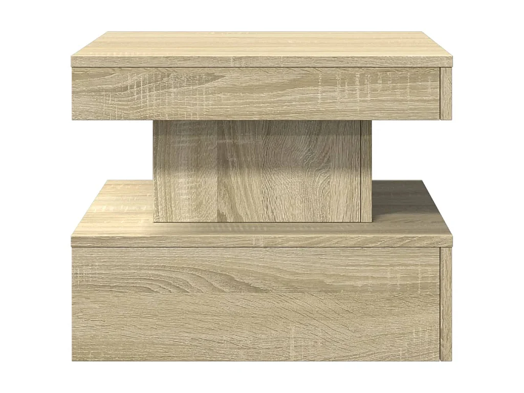 Table basse avec lumières LED chêne sonoma 50x50x40 cm