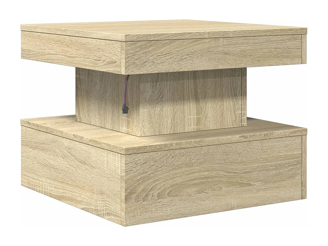 Table basse avec lumières LED chêne sonoma 50x50x40 cm
