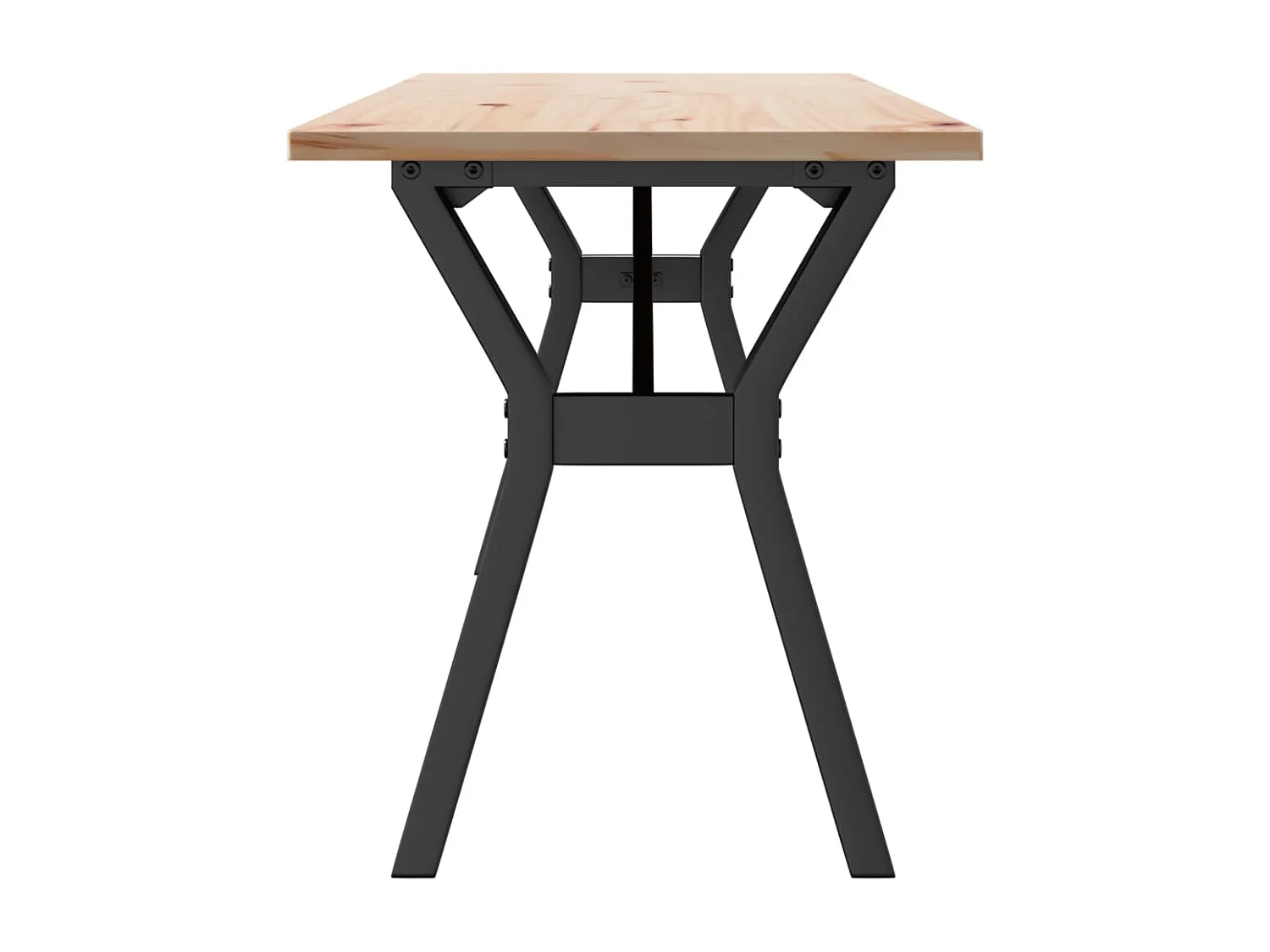 Tavolino Salotto Telaio a Y 160x40x45 cm Legno Pino e Acciaio