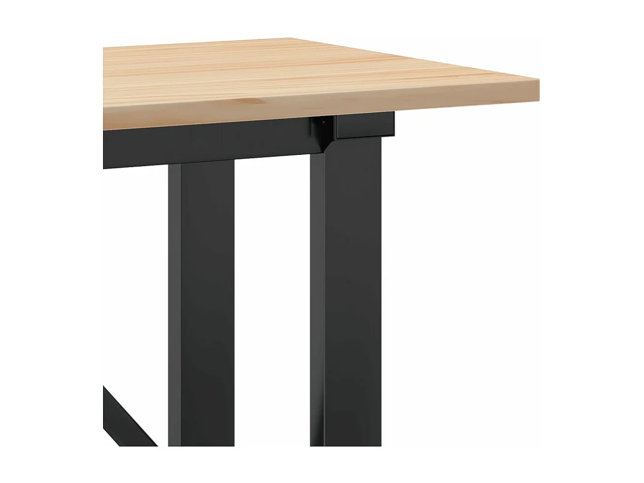 Table basse cadre en O 160x40x45 cm bois de pin massif et acier