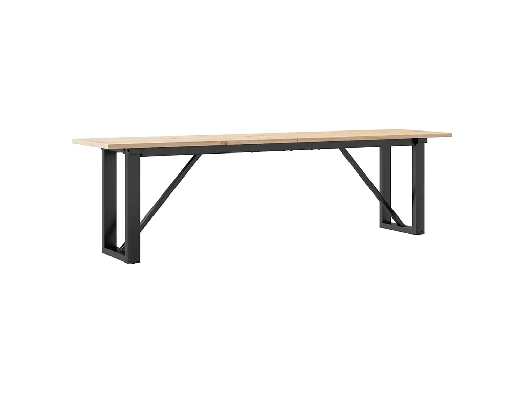 Mesa de centro estrutura em O 160x40x45cm pinho e aço