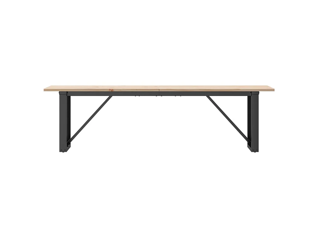 Mesa de centro estrutura em O 160x40x45cm pinho e aço