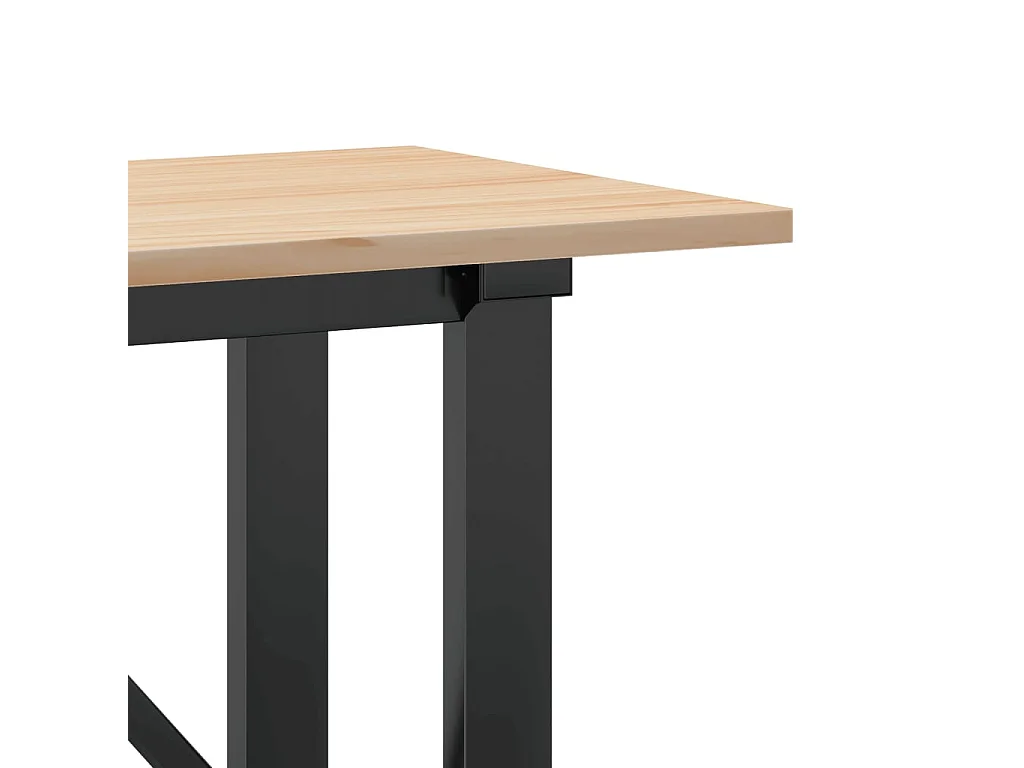 Mesa de centro estrutura em O 160x40x45cm pinho e aço