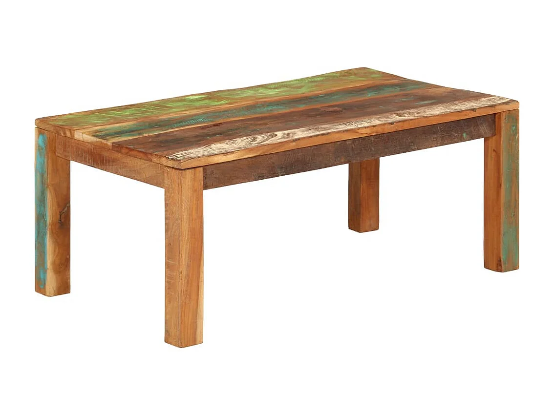 Mesa de centro 100x55x40 cm madeira recuperada maciça