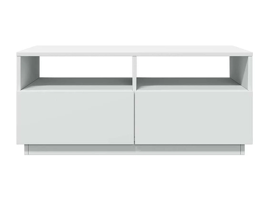 Table basse avec lumières LED blanc 90x49x40 cm