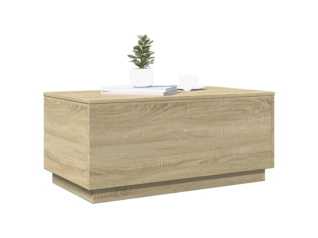 Table basse avec lumières LED chêne sonoma 90x50x40 cm