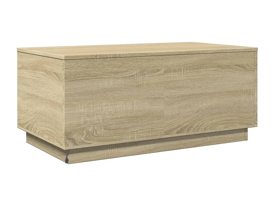 Table basse avec lumières LED chêne sonoma 90x50x40 cm