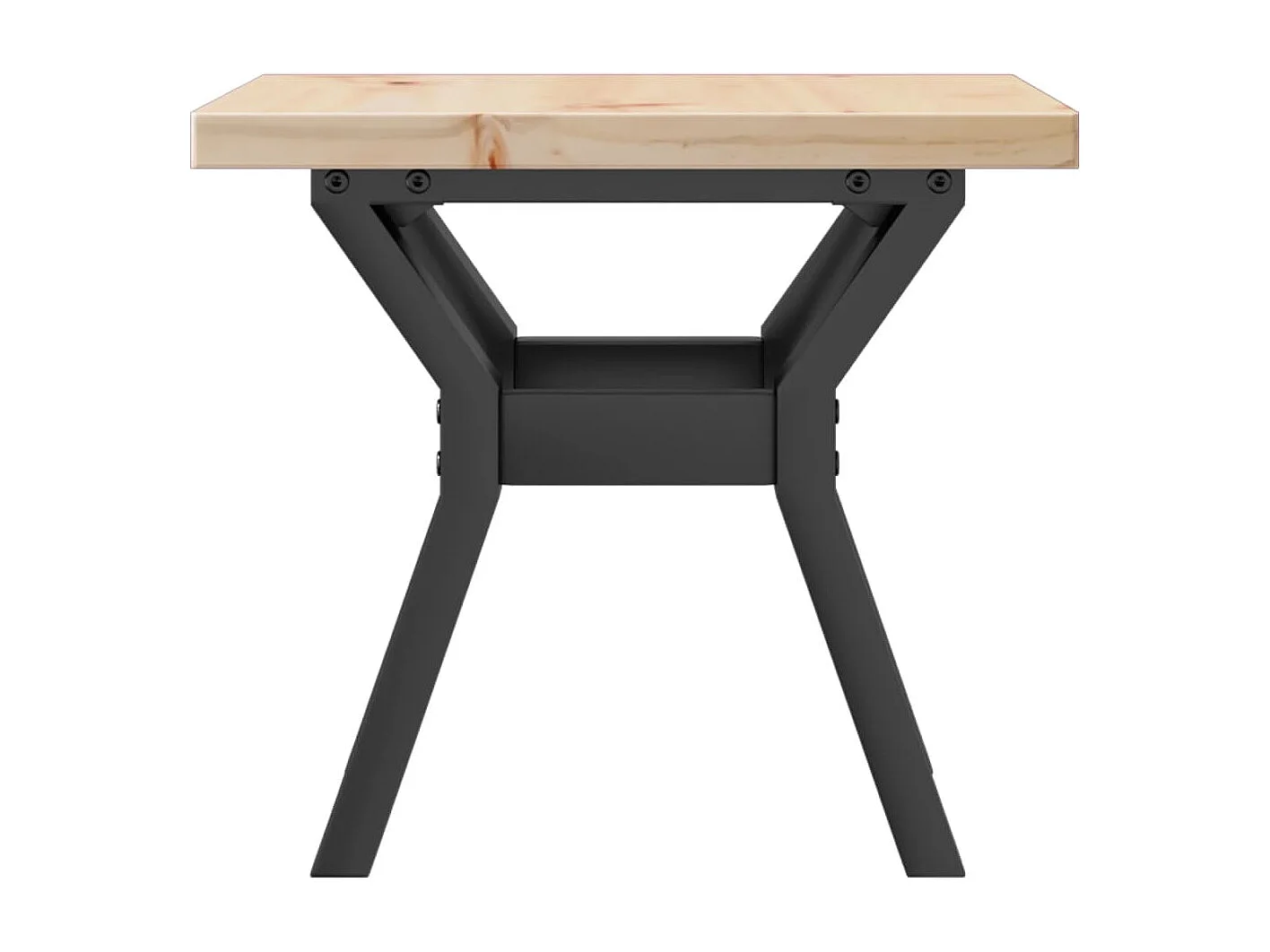 Table basse cadre en Y 40x40x35,5cm bois de pin massif et acier