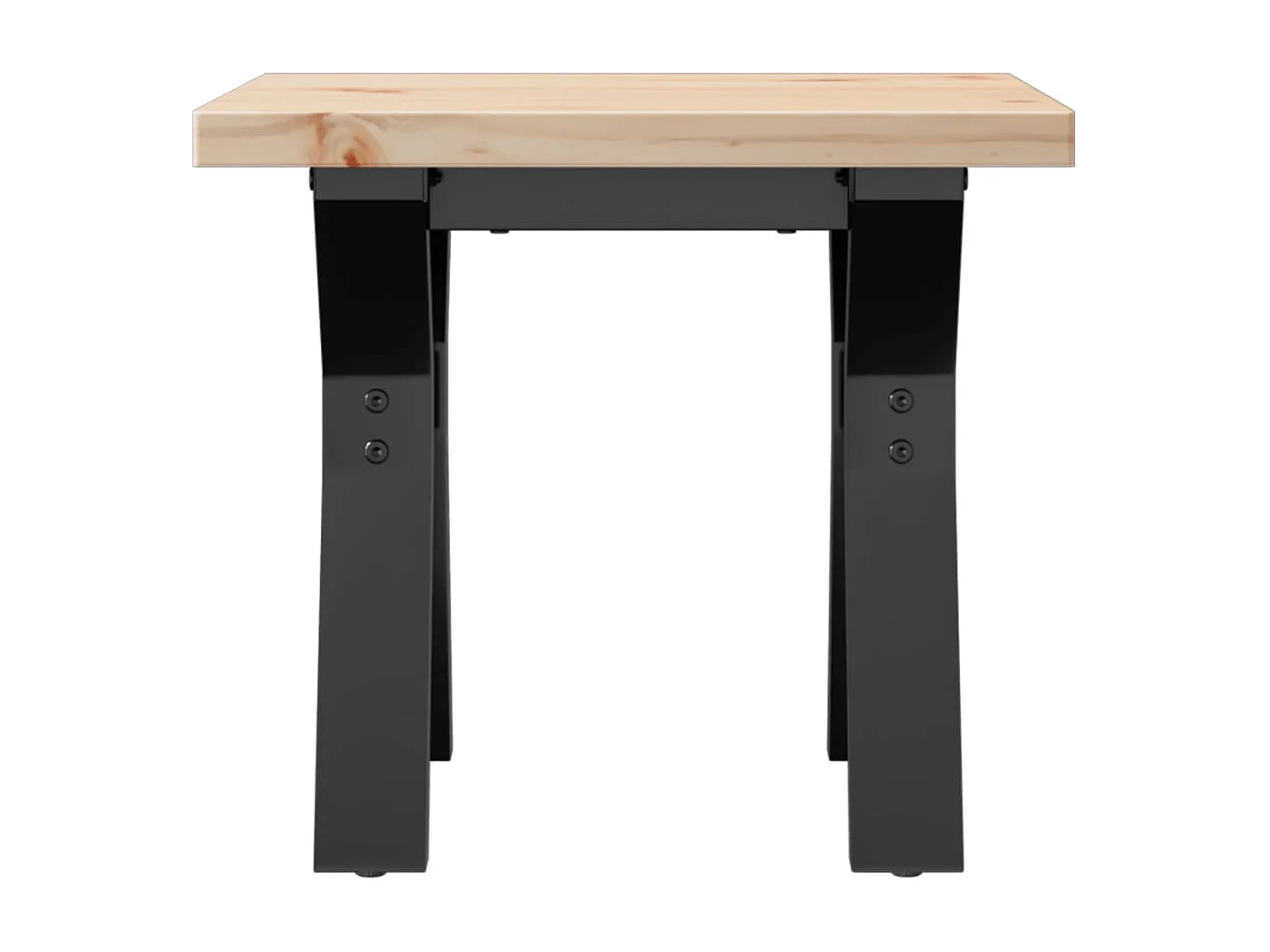Table basse cadre en Y 40x40x35,5cm bois de pin massif et acier