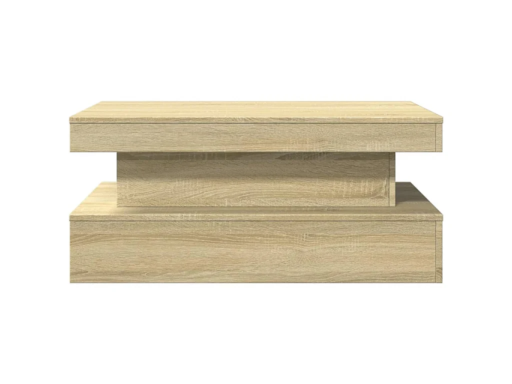 Mesa de centro com luzes LED 90x50x40 cm carvalho sonoma