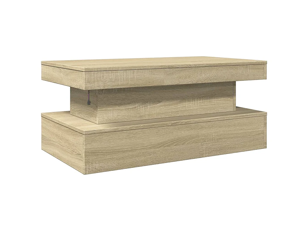 Mesa de centro com luzes LED 90x50x40 cm carvalho sonoma
