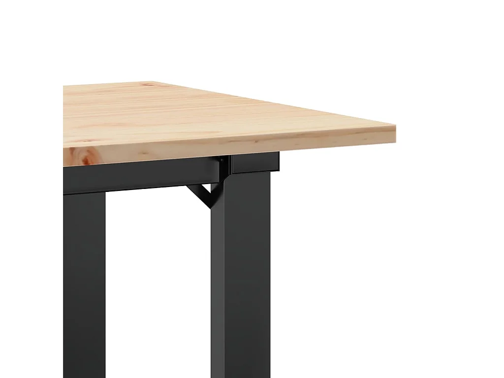 Tavolino da Salotto Telaio a O 90x40x45cm Legno Pino e Acciaio